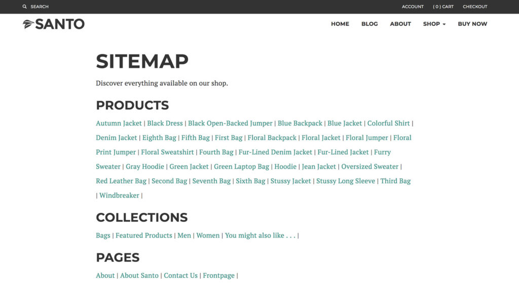 html sitemap