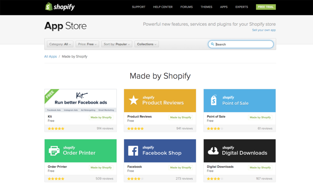 shopify app store 