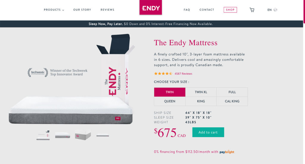 endy mattresses