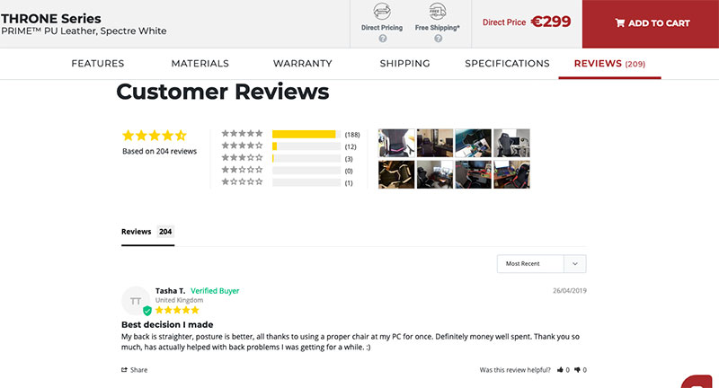 customer reviews for products