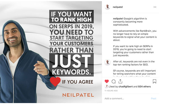 neil patel advice for engagement