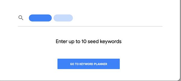 seed keywords google keyword planner